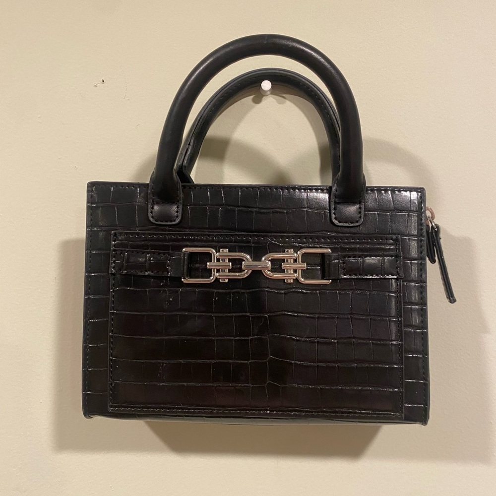 Primark Black Crocodile-Pattern Mini Bag